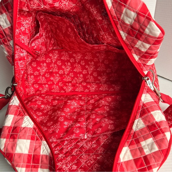 Pioneer Woman Red Gingham Quilted Weekender Travel Bag - Picture 7 of 8